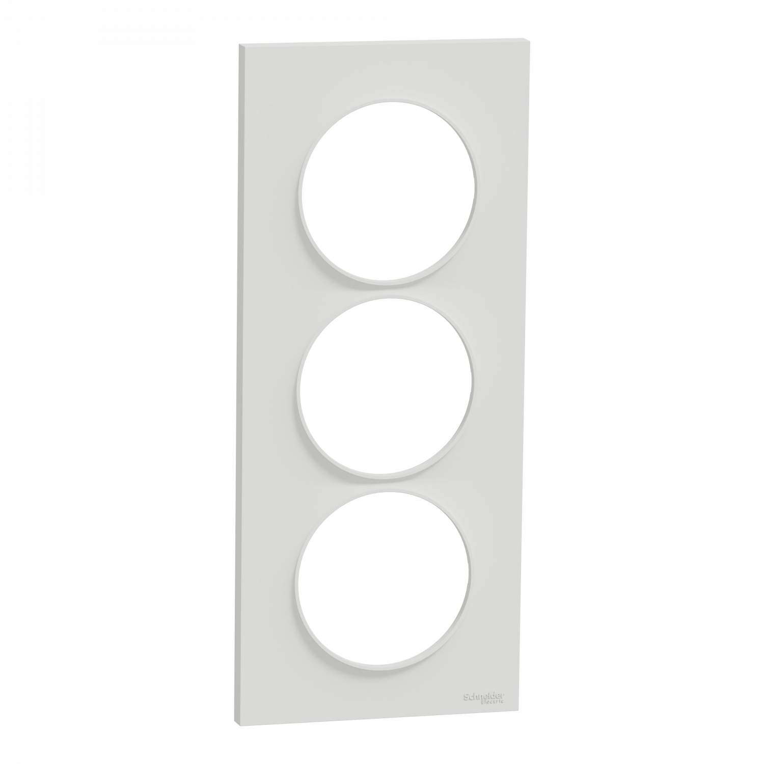 Odace Styl - plaque 3 postes verticaux entraxe 57mm blanc