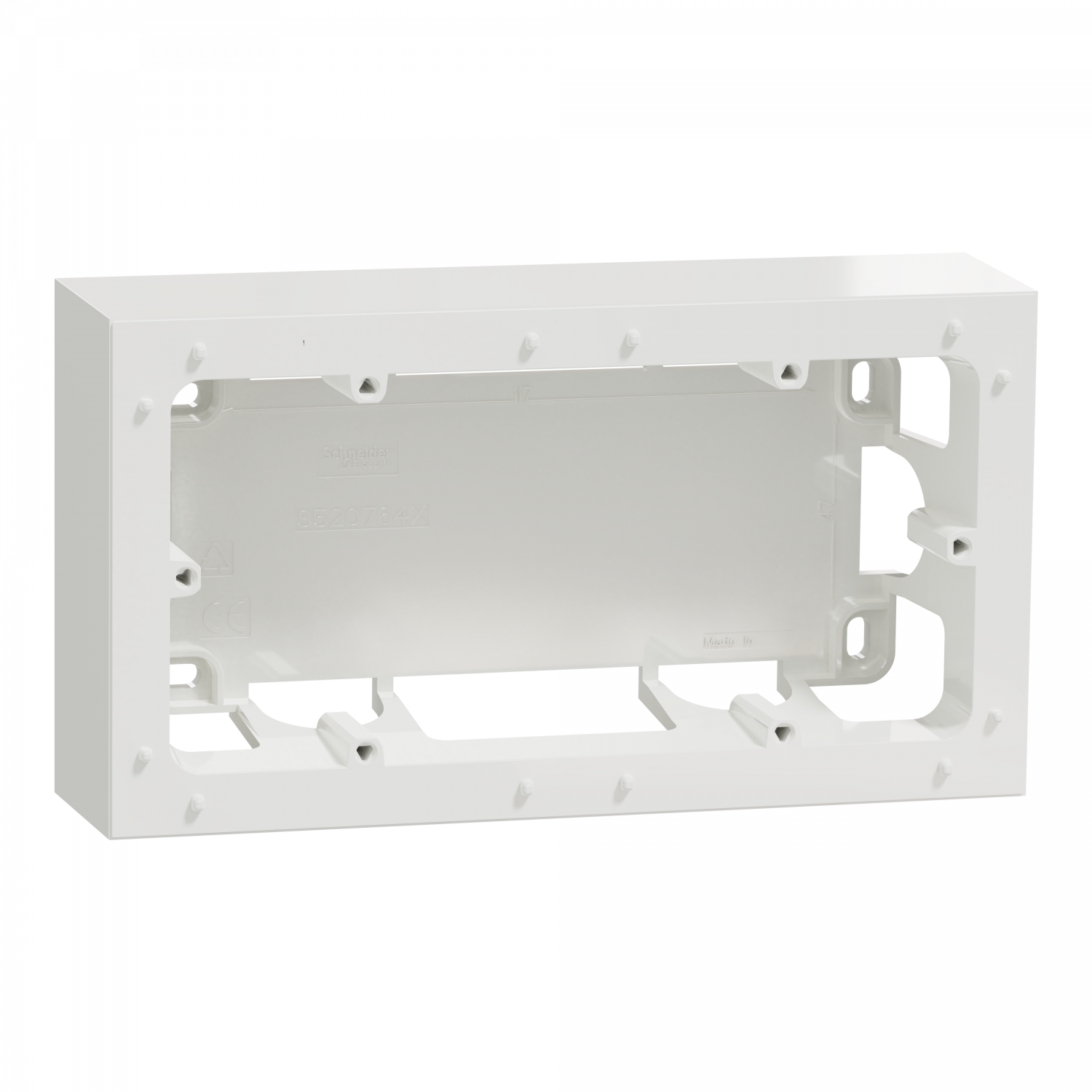 Odace Styl - boîte pour montage en saillie 2 postes entraxe 71mm blanc