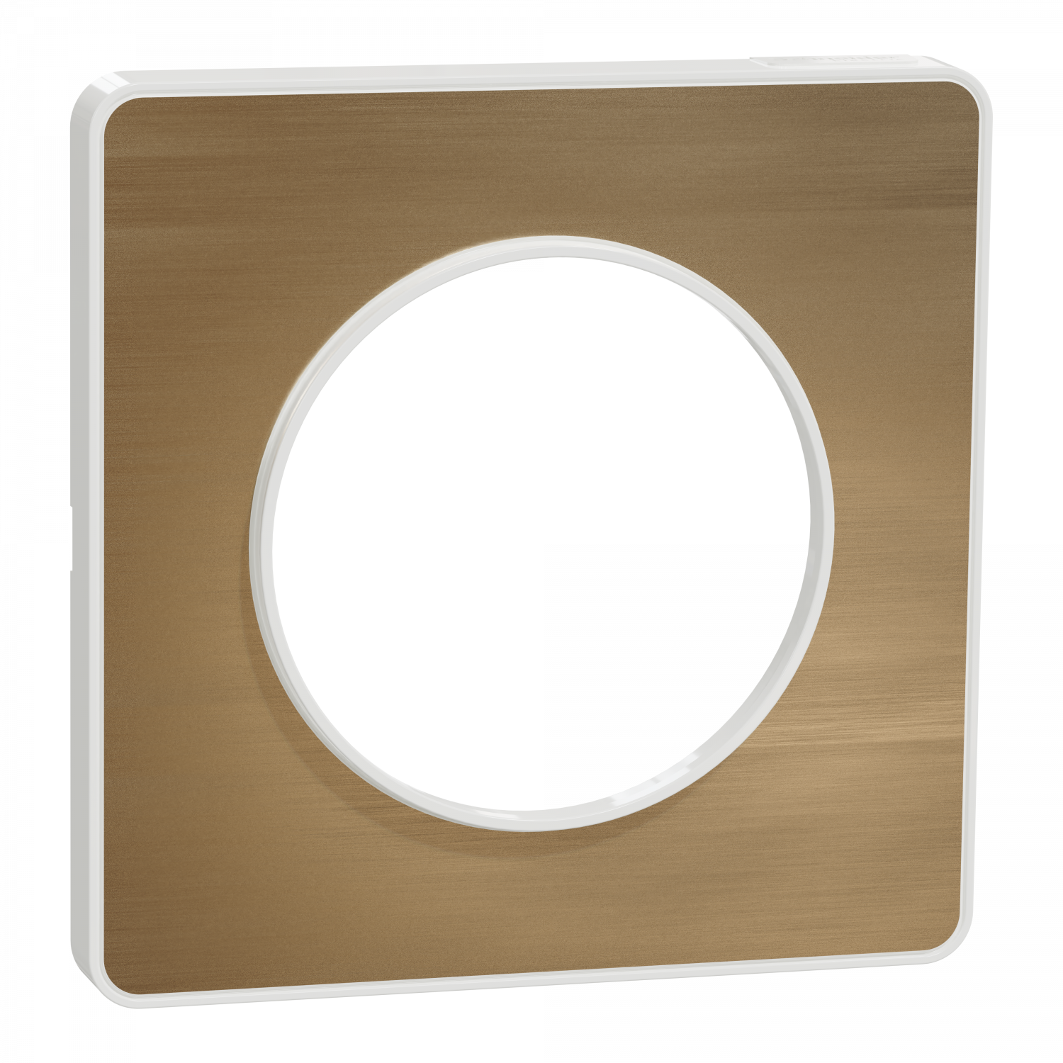 Odace Touch - plaque 1 poste bronze brossé avec liseré blanc