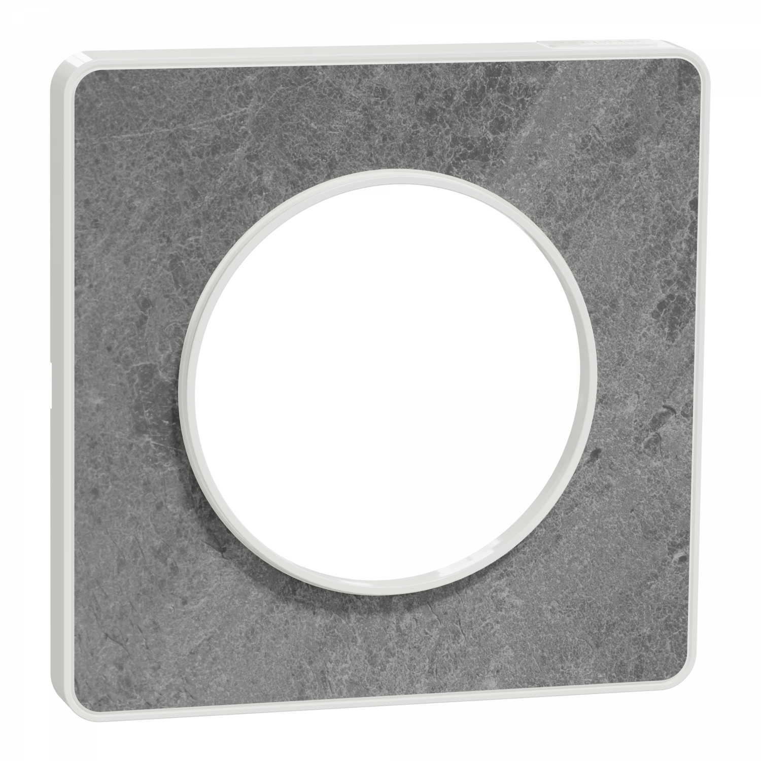 Odace Touch - plaque 1 poste pierre galet avec liseré blanc