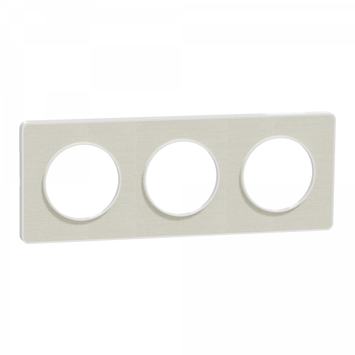 Odace Touch - plaque 3 postes horiz/ver 71mm Kvadrat craie avec liseré blanc