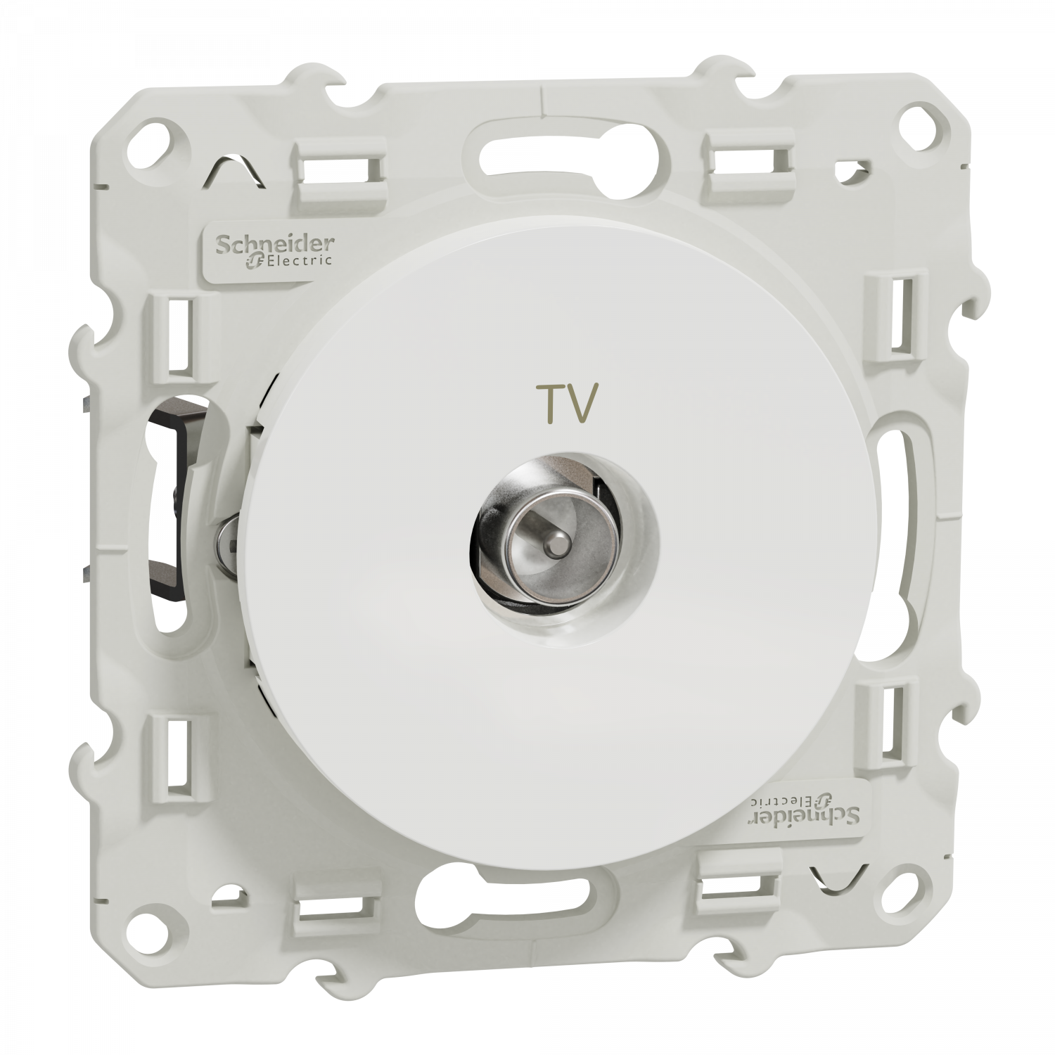 Odace - prise TV - blanc - griffes montées