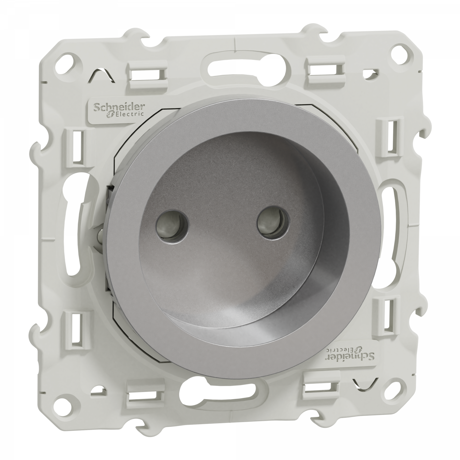 Odace - prise de courant 2P - aluminium - connexion à vis