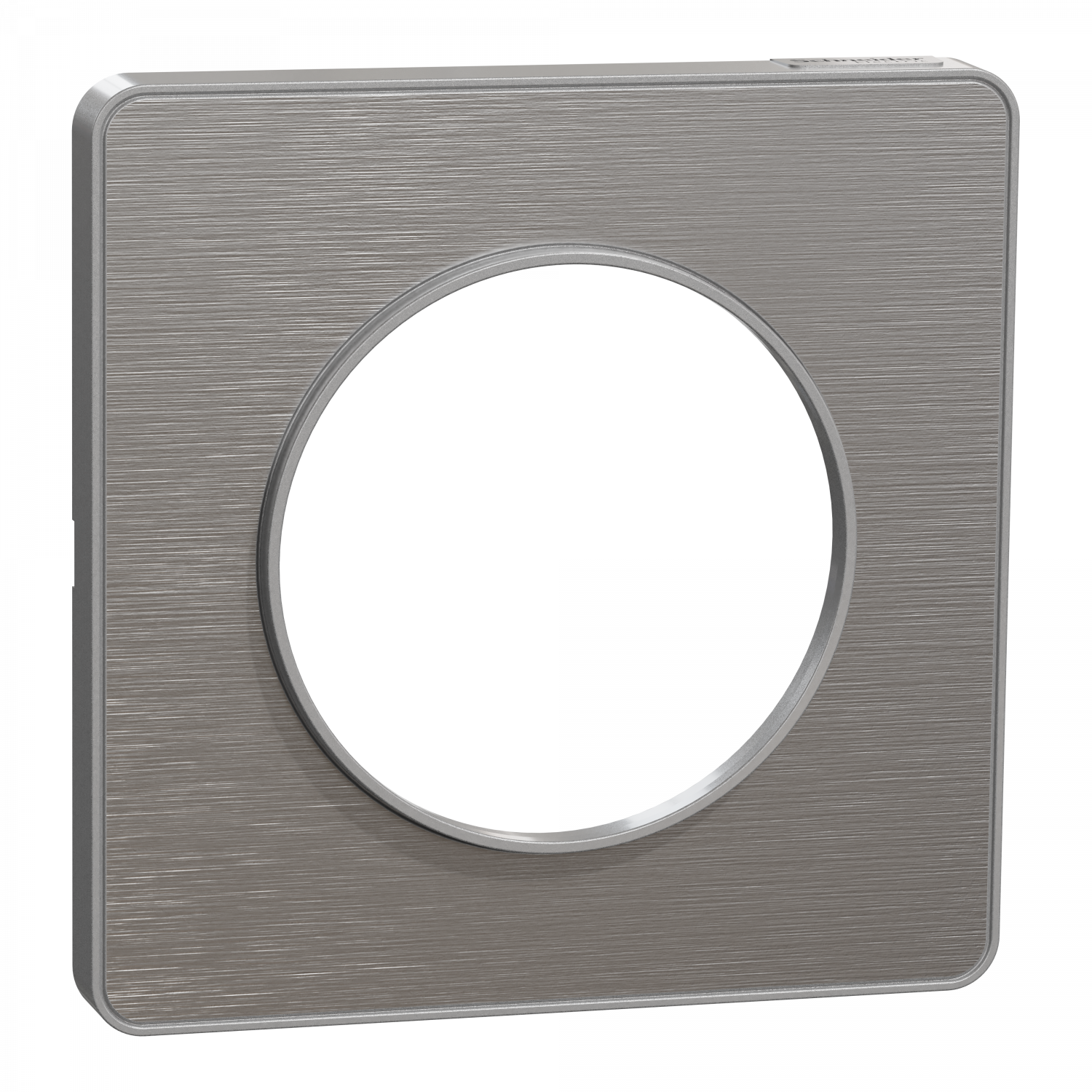 Odace Touch - plaque 1 poste aluminium brossé avec liseré aluminium