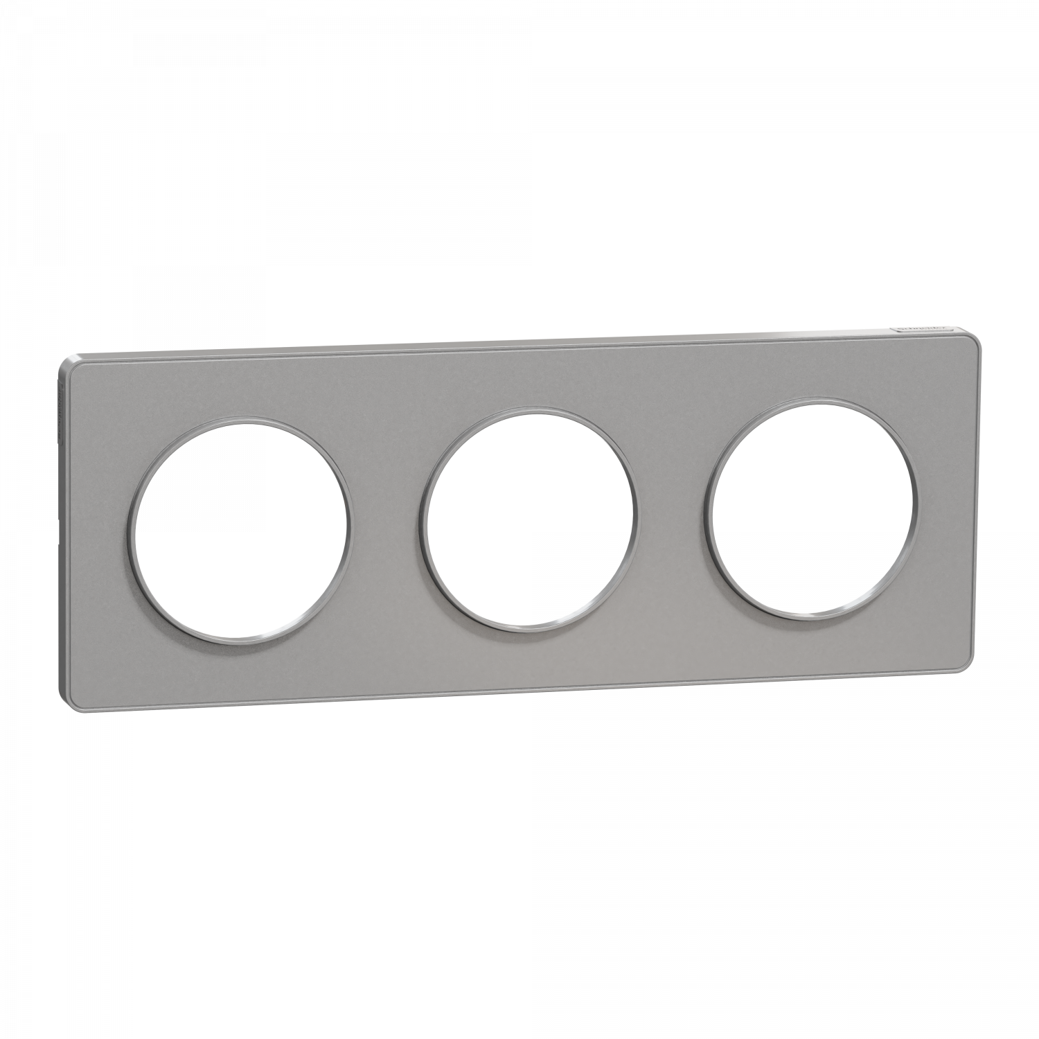 Odace Touch -  plaque 3 postes horizontaux ou verticaux entraxe 71mm aluminium