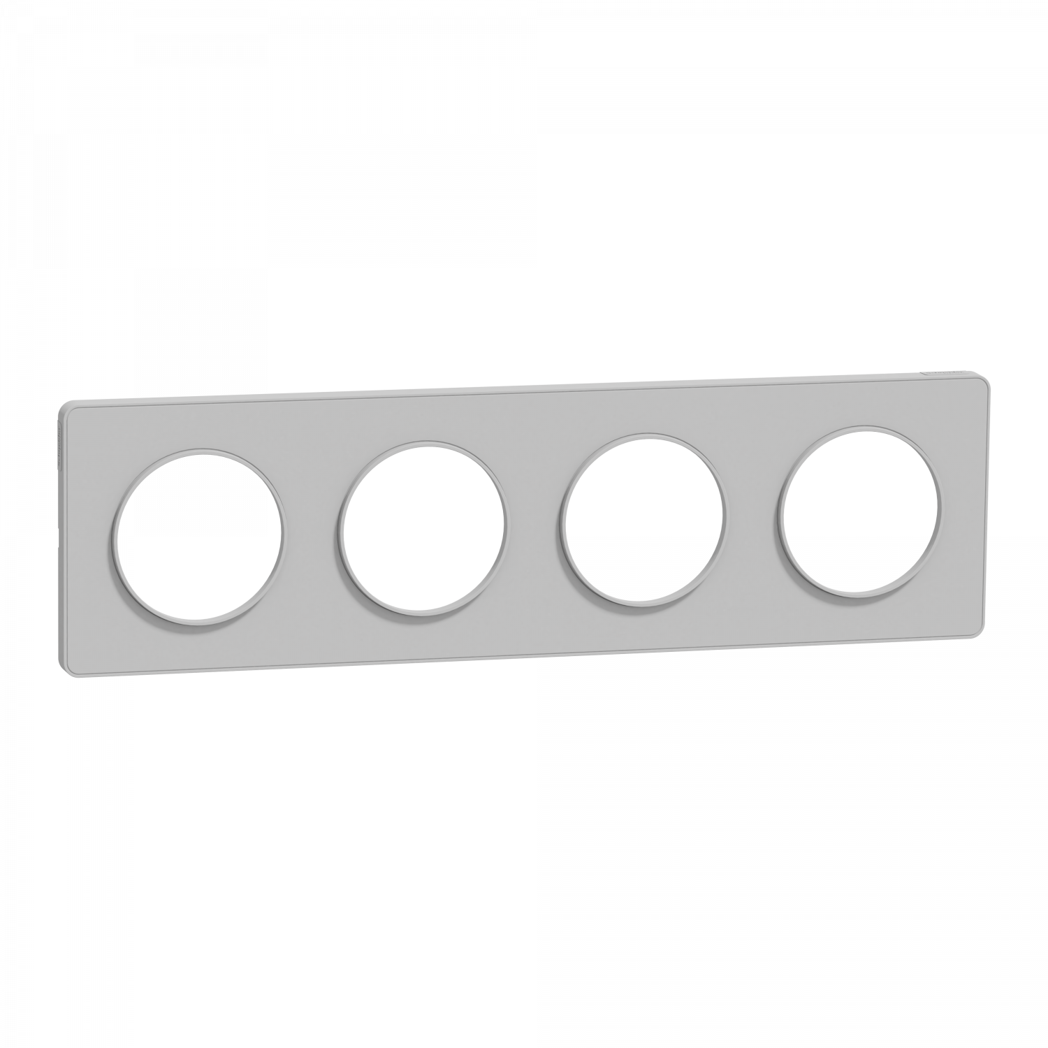 Odace Touch -  plaque 4 postes horizontaux ou verticaux entraxe 71mm aluminium