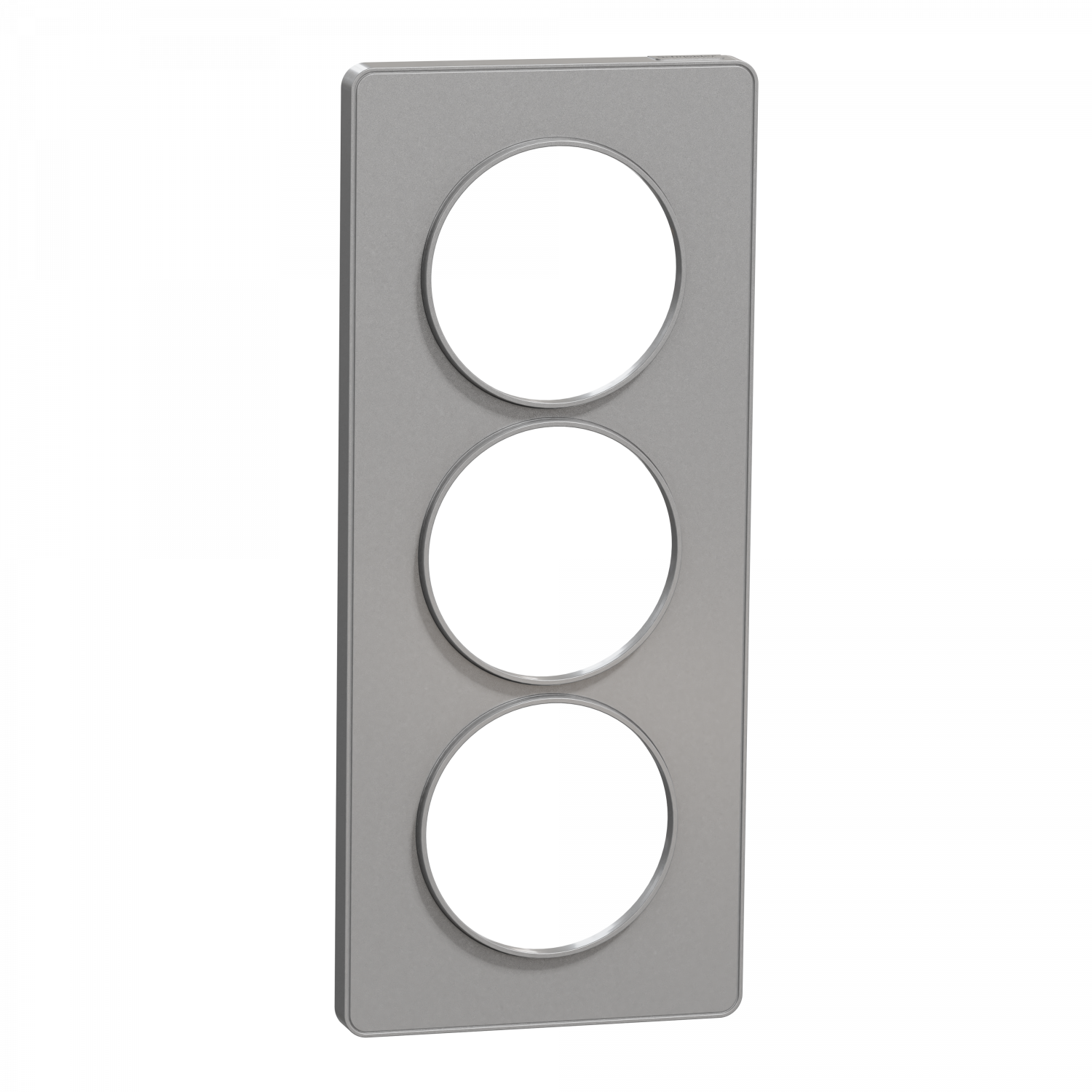 Odace Touch - plaque 3 postes verticaux entraxe 57mm aluminium