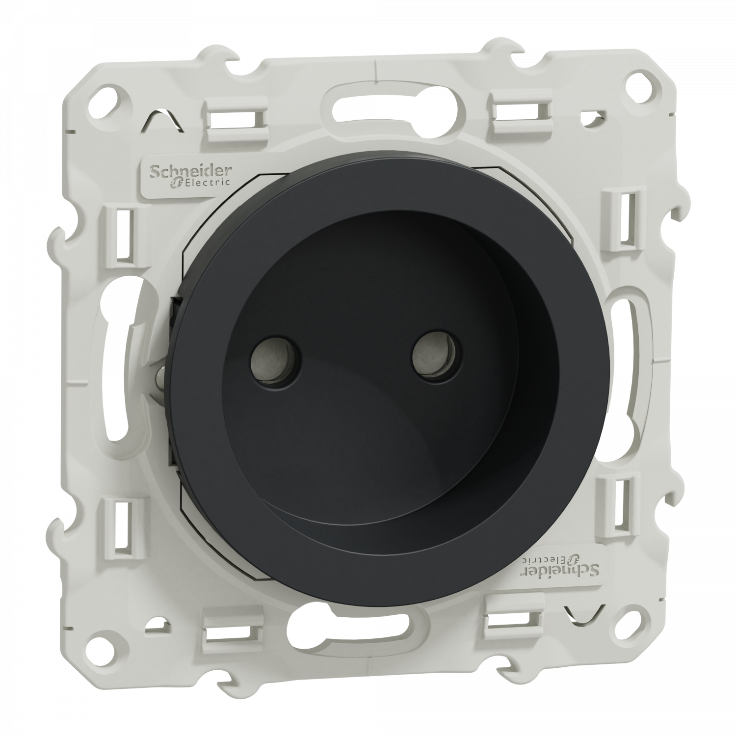 Odace - prise de courant 2P - anthracite - connexions à vis