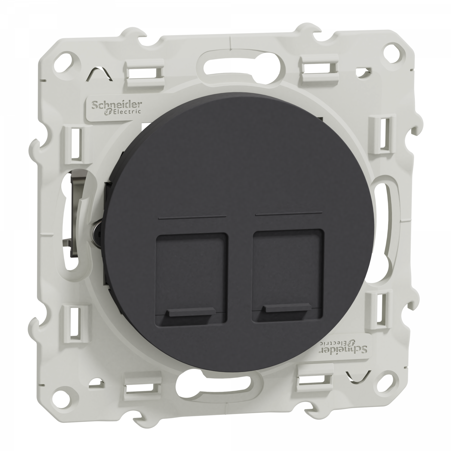 Odace - prise double RJ45 cat.6 STP - grade 2TV min à grade 3TV - anthracite