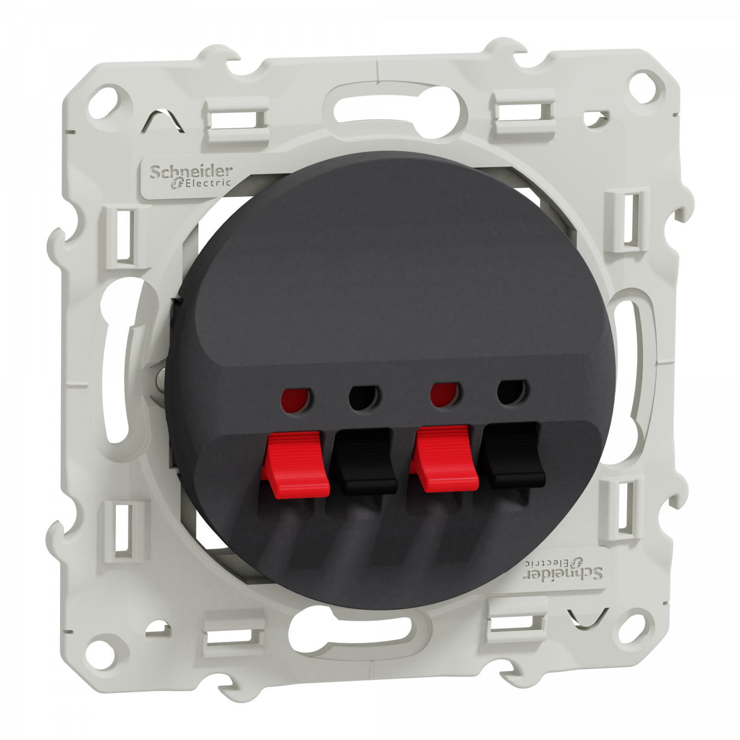 Odace - prise haut-parleurs - 2 sorties - anthracite