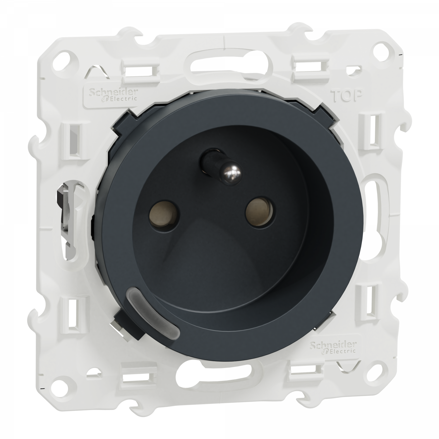 Wiser Odace - Prise 2P+T connectée - 16A - zigbee - Anthracite