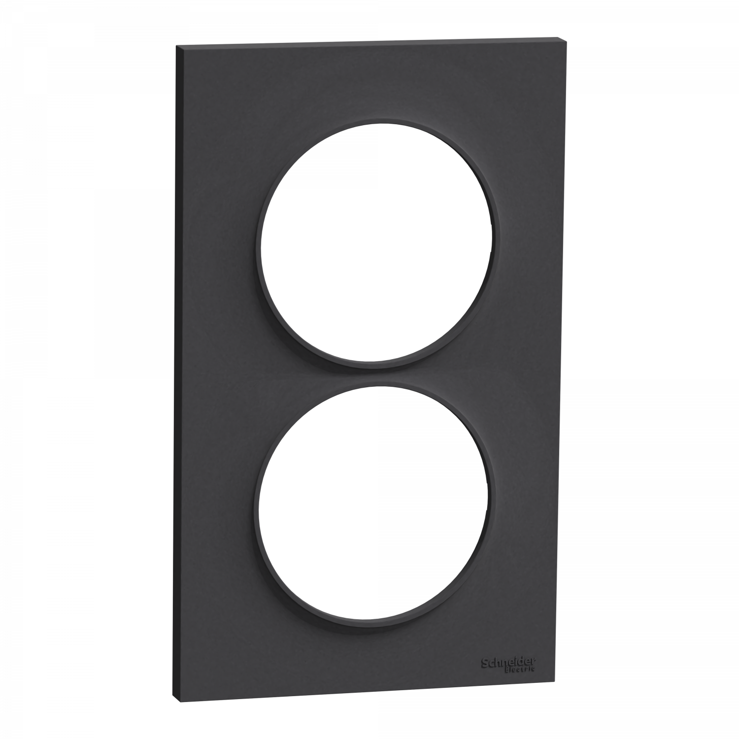 Odace Styl - plaque 2 postes verticaux entraxe 57mm anthracite