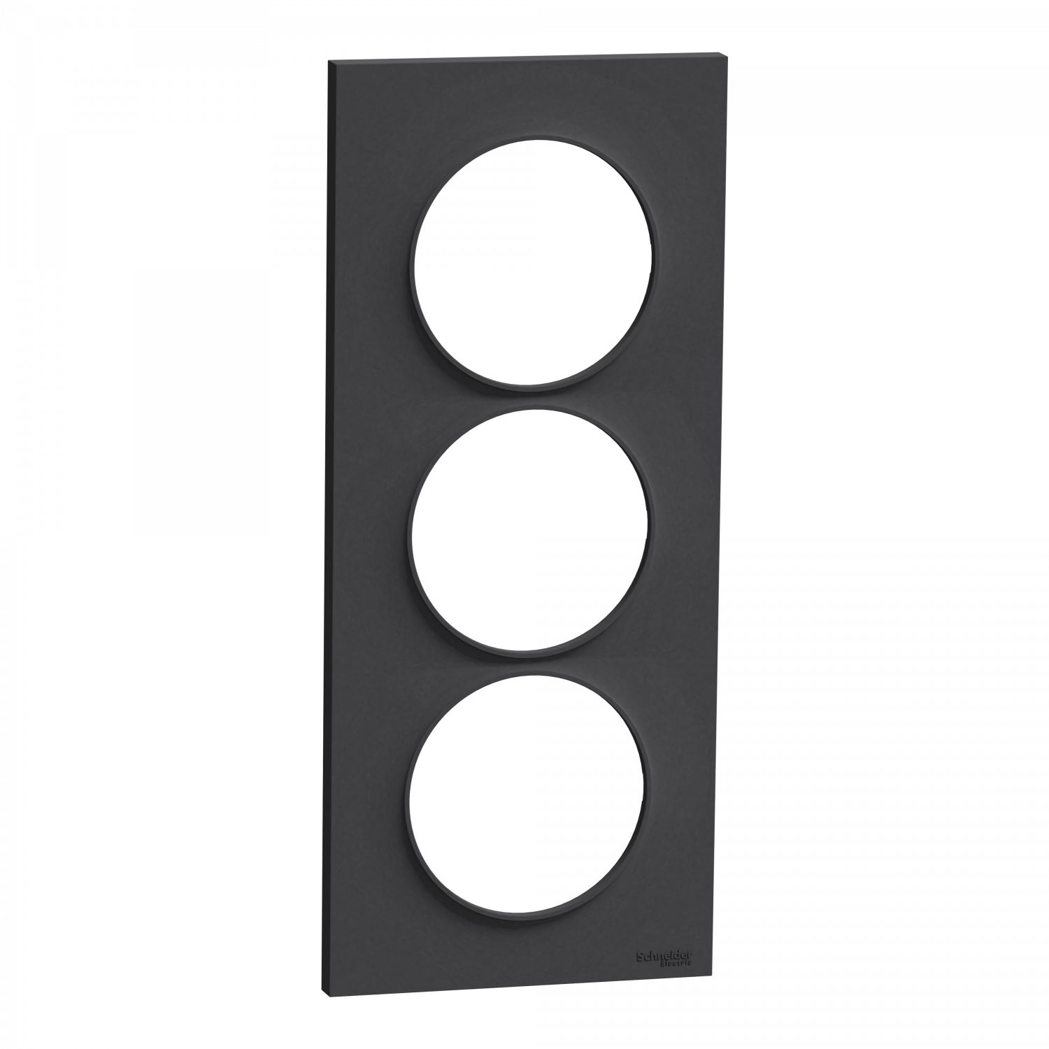 Odace Styl - plaque 3 postes verticaux entraxe 57mm anthracite