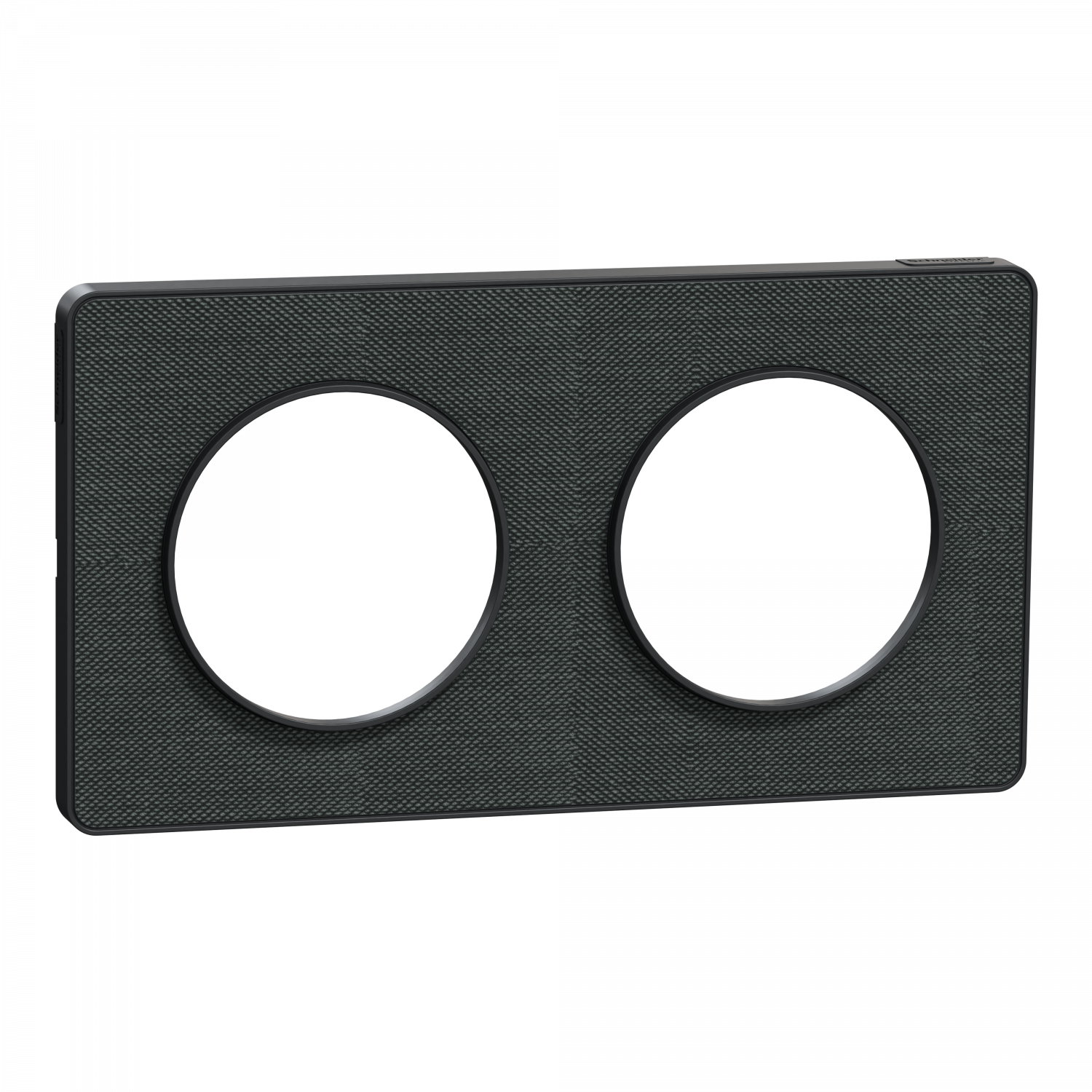 Odace Touch - plaque 2 postes hor/ver 71mm Kvadrat ombre avec liseré anthracite