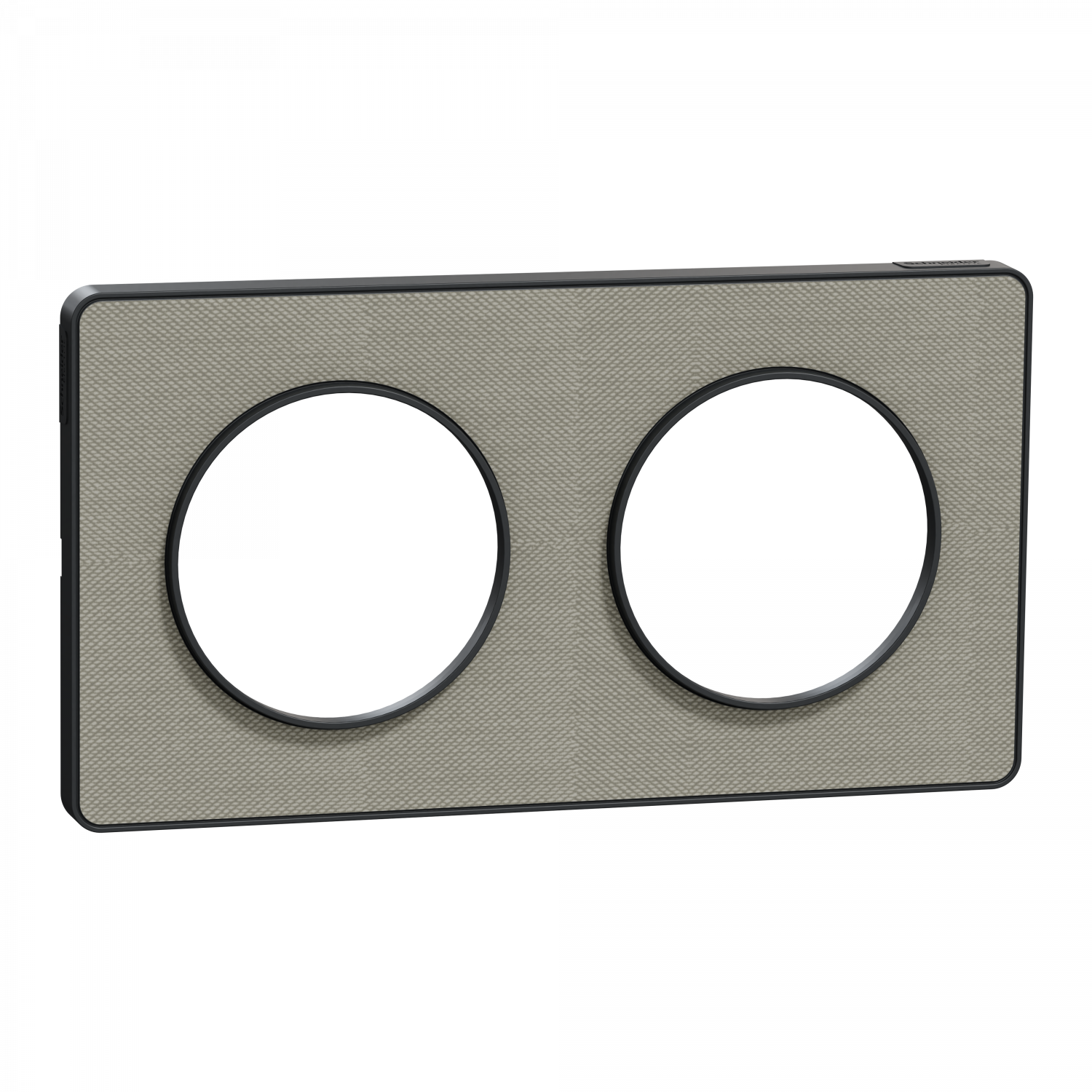 Odace Touch - plaque 2 postes hor/ver 71mm Kvadrat perle avec liseré anthracite