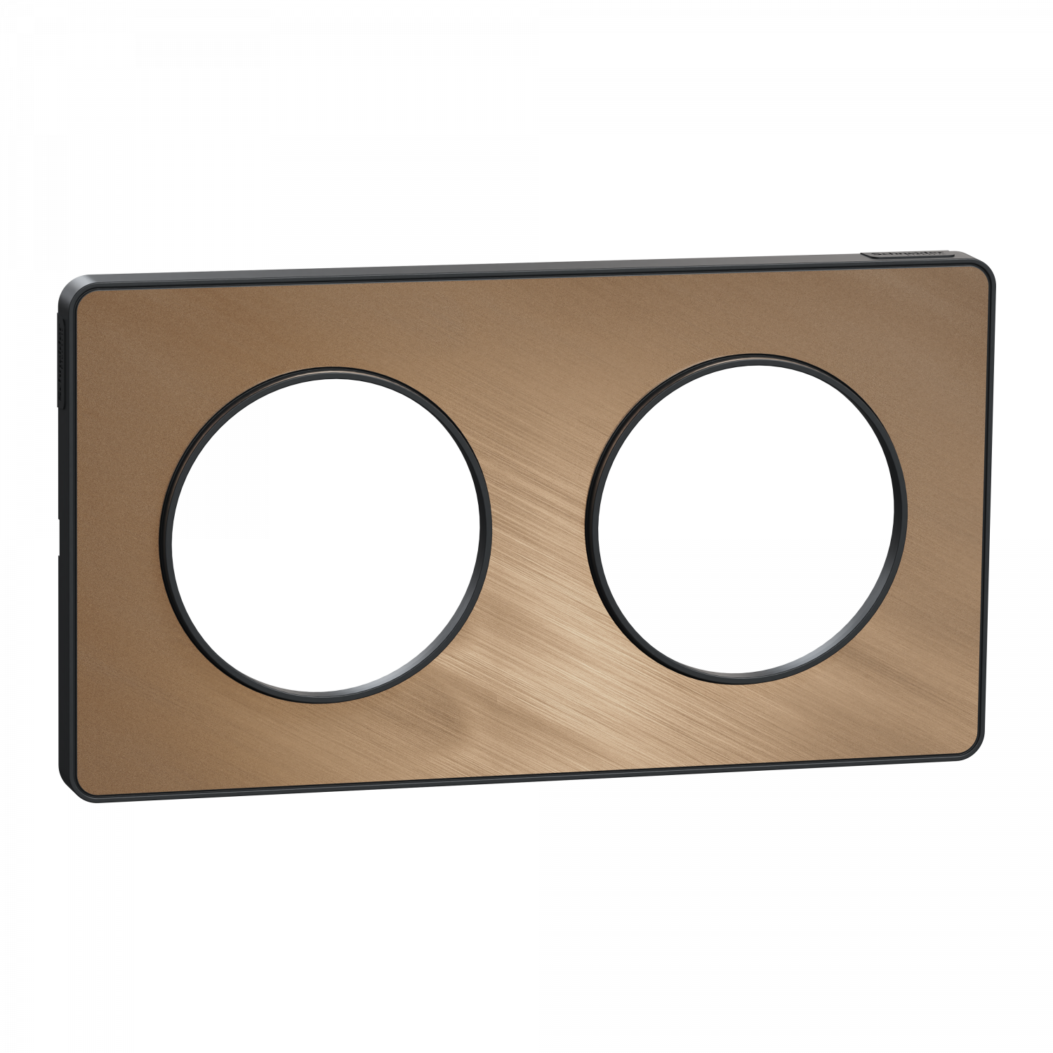 Odace Touch - plaque 2 postes horiz/vert 71mm bronze brossé avec liseré anth