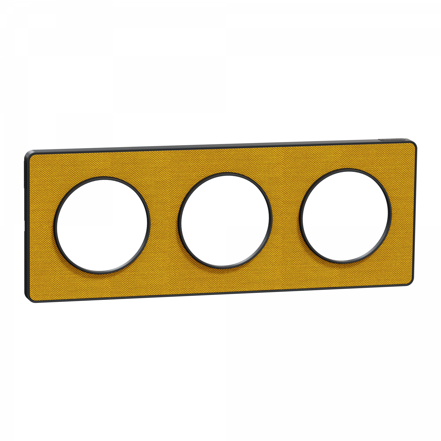 Odace Touch - plaque 3 postes horiz/ver 71mm Kvadrat ocre avec liseré anthracite