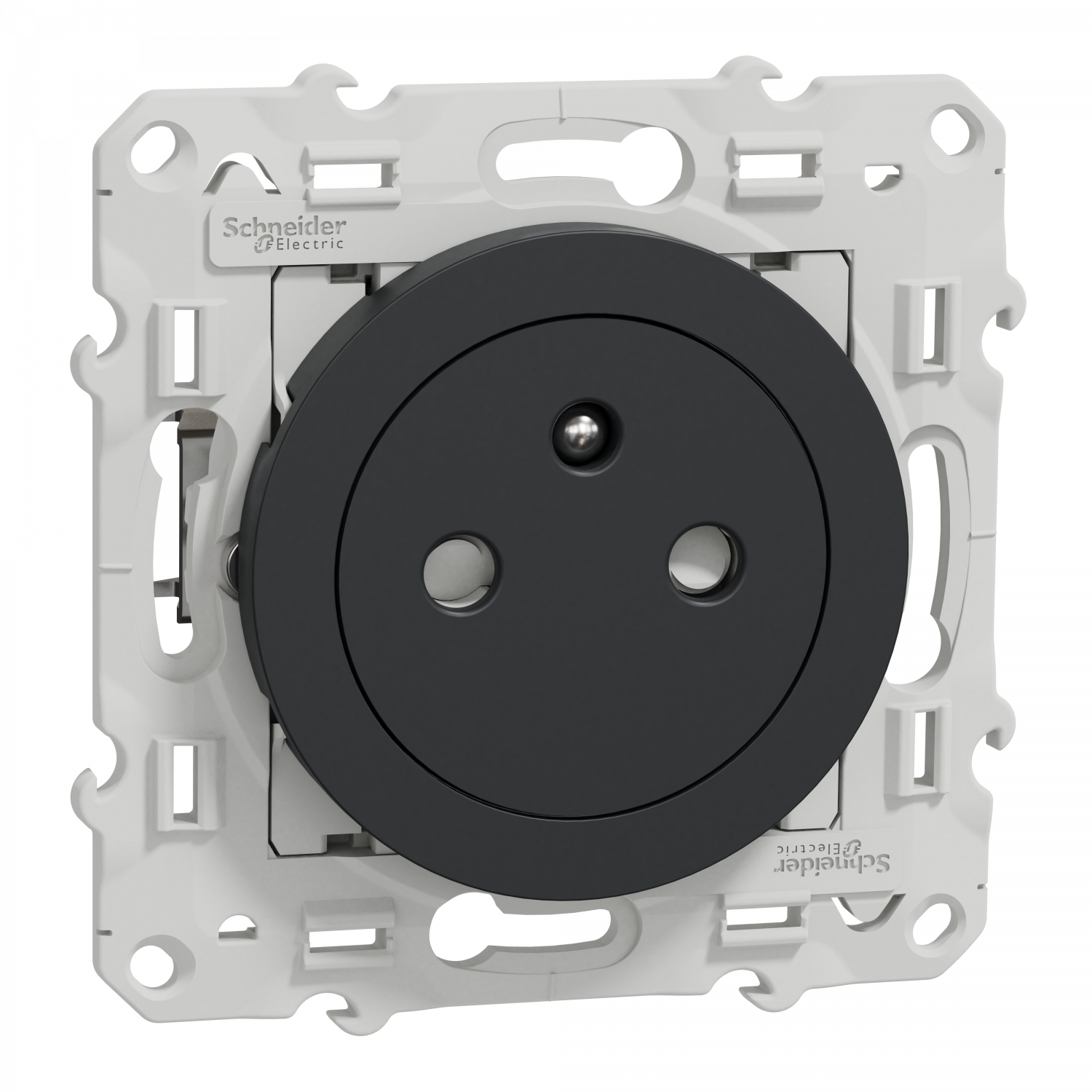 Odace - prise de courant 2P+T affleurante - anthracite -avec griffes