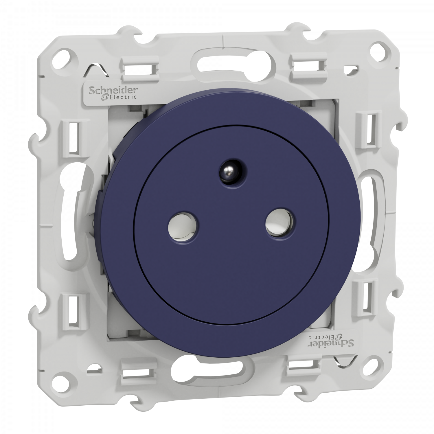 Odace - prise de courant 2P+T affleurante - cobalt - connexion rapide