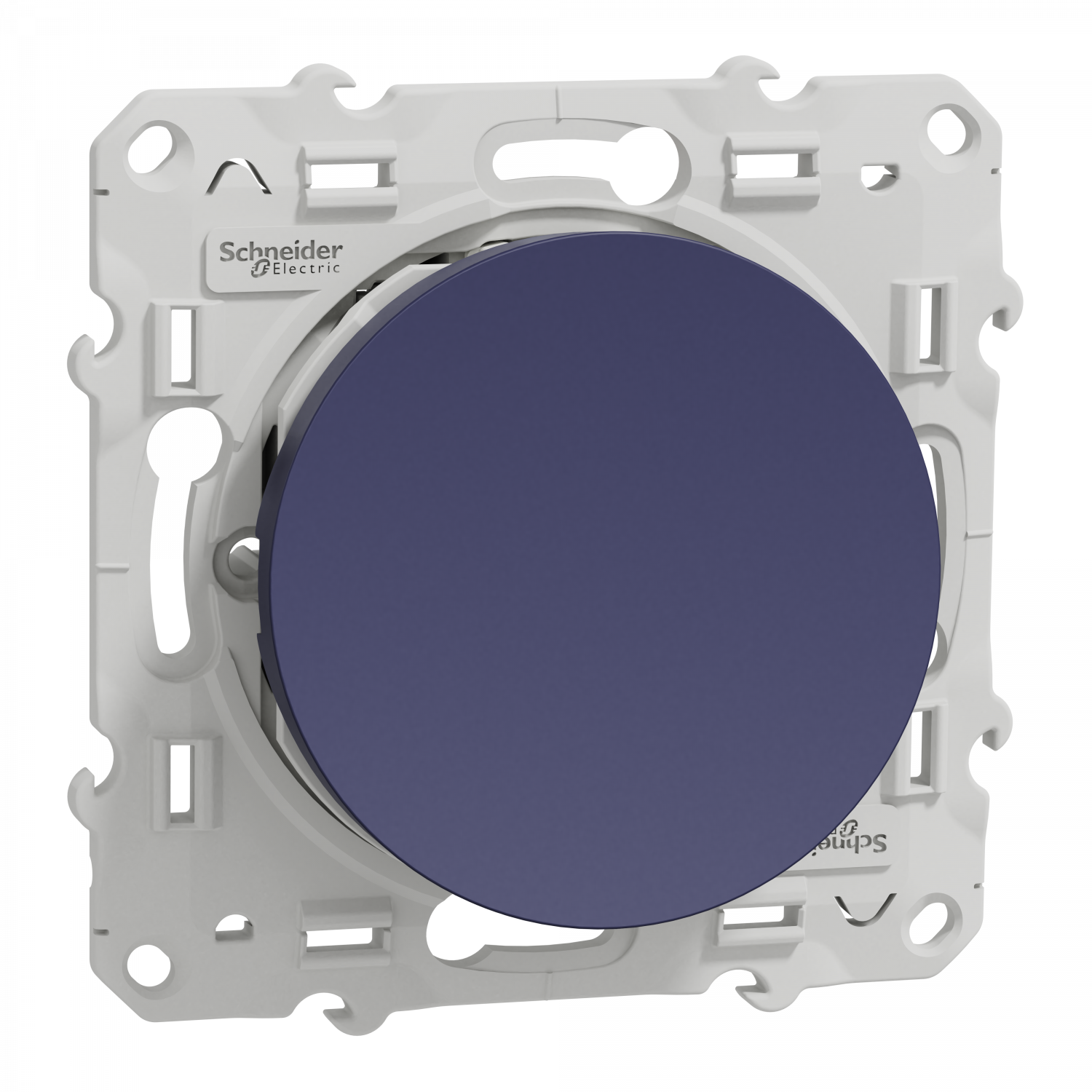 Odace - poussoir lumineux - cobalt - 10A - voyant LED bleu 0,15mA