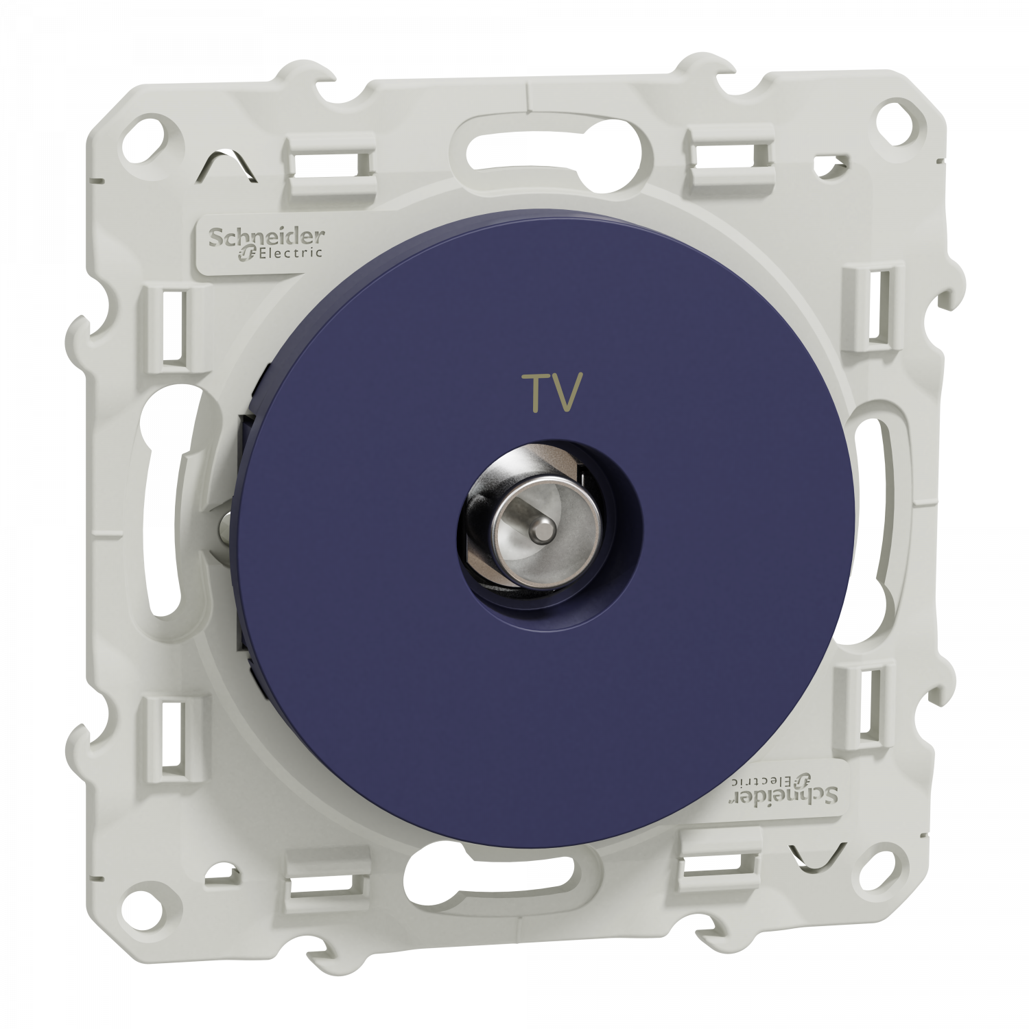 Odace - prise TV simple - cobalt - fixation par vis