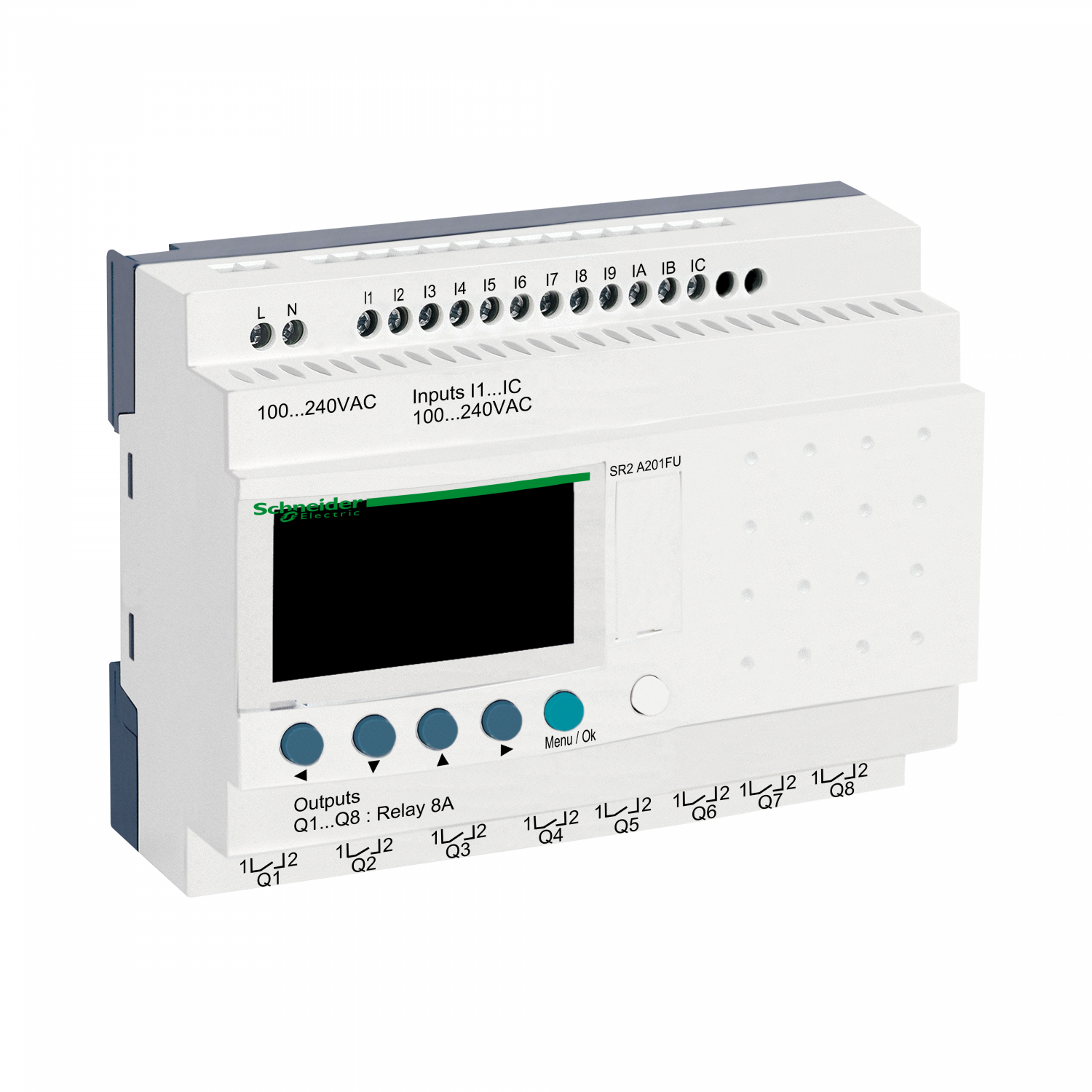 Zelio Logic - relais intelligent compact - 20 E/S 100..240Vca - ss horl. - affi.