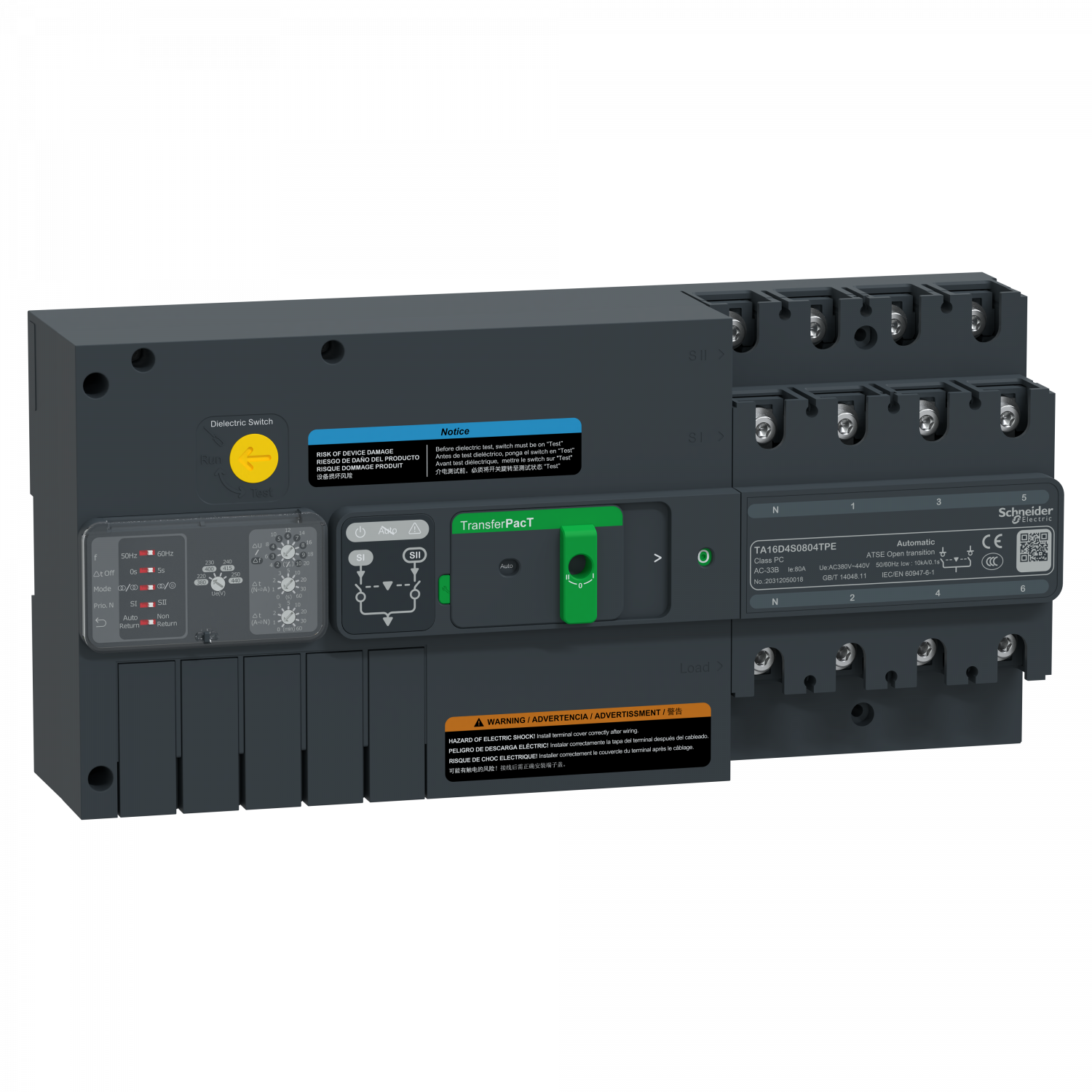 TransferPacT TA160 - inverseur de sources - commutateurs - 80A - 4P - 400Vca