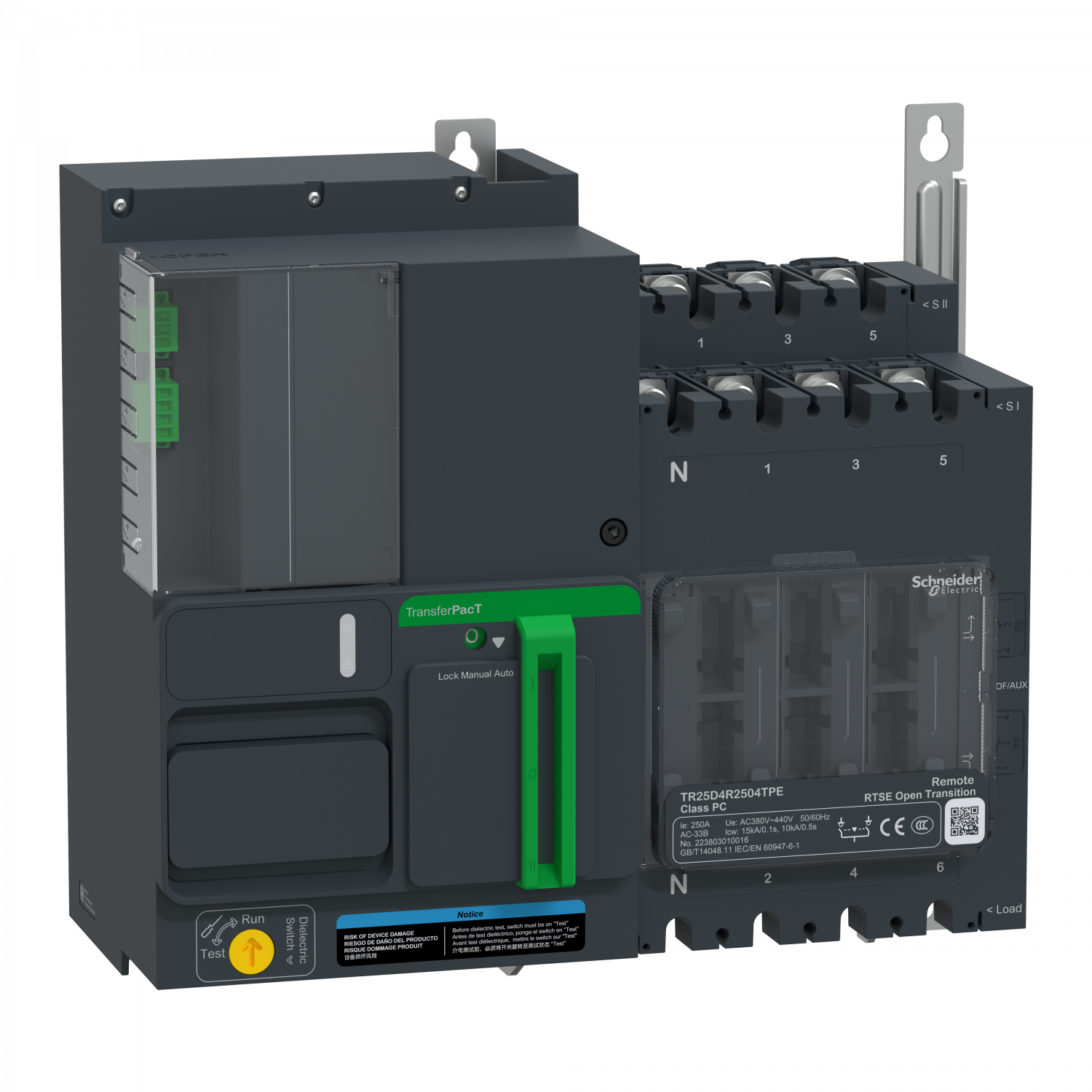 TransferPacT TR250 - inverseur de sources - télécommandé - 250A - 4P - 400Vca