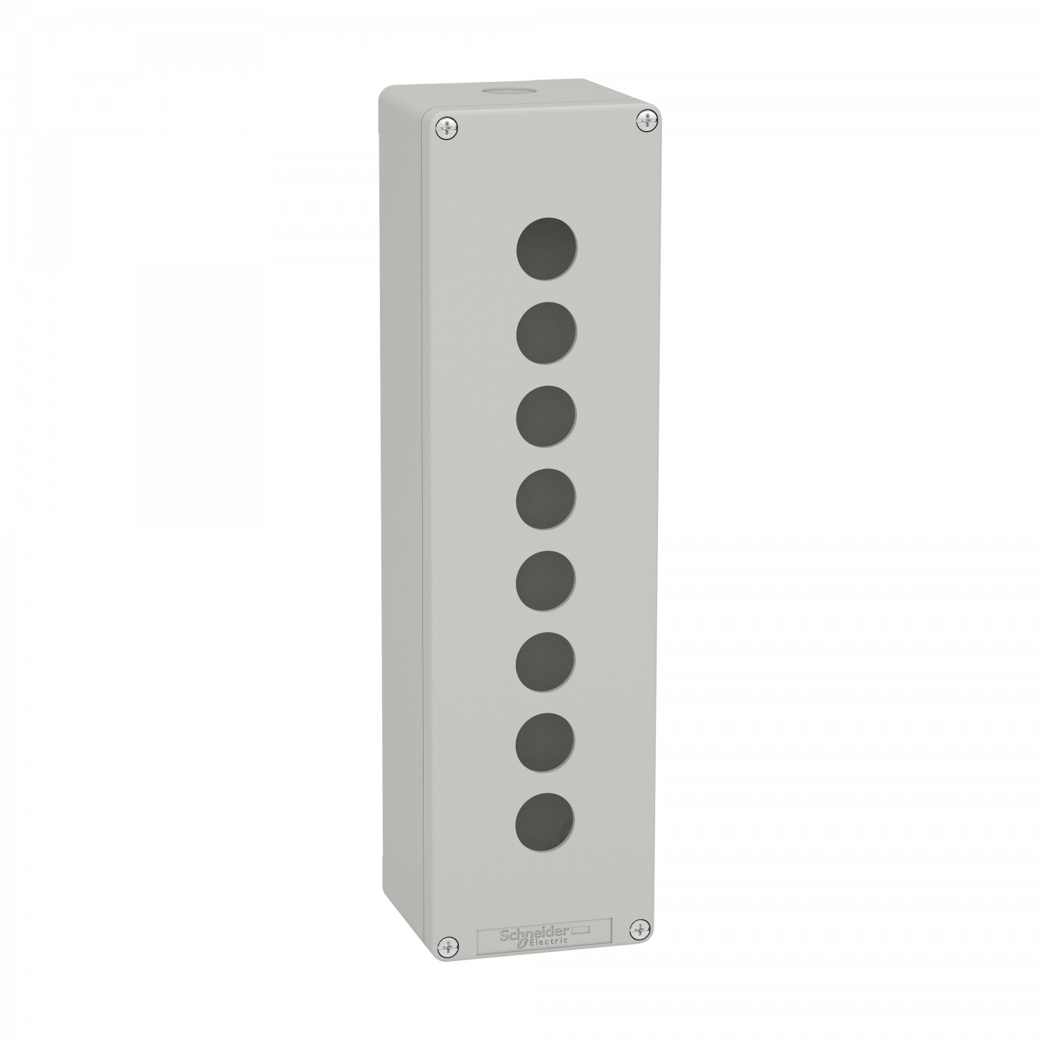 Boite métal vide grise - M32 x1 - 8 trous 22 mm - 85x310x77 mm