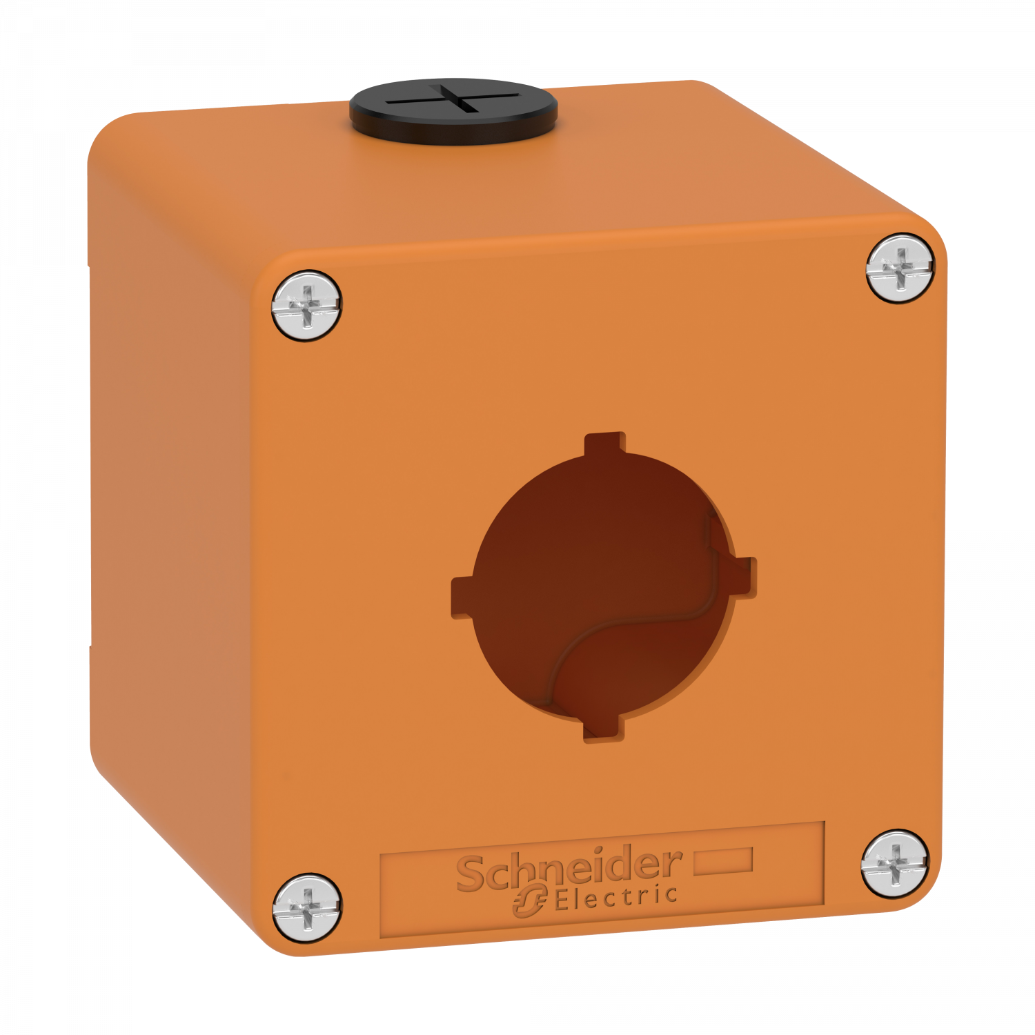 Boite métal vide orange - M20 x2 - 1 trou 30 mm - 80x80x77 mm - UL cULus