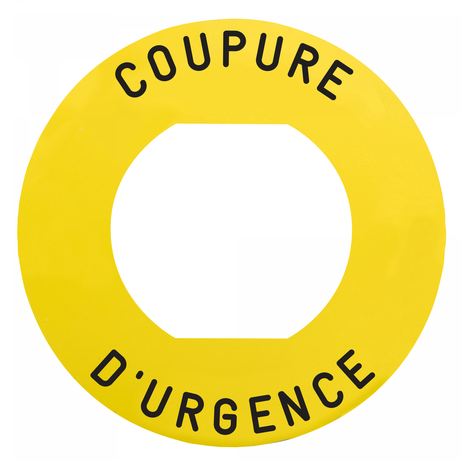 Harmony - étiquette plate - jaune - 'COUPURE D'URGENCE' - Ø60 - pour ZBZ1605