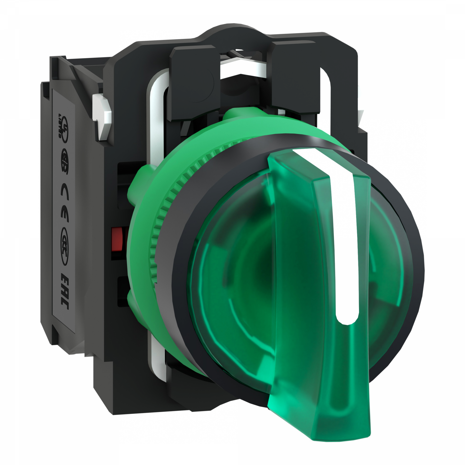 Harmony XB5 - Sélecteur lumineux - 3 positions Fixes - Vert - 1O+1F - 230/40CA