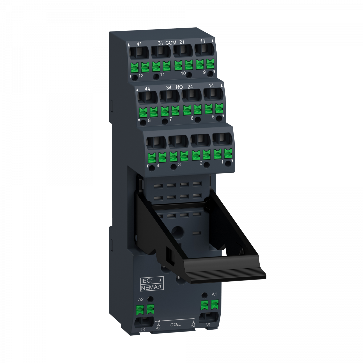 RXZ push-in socket with clamp, separate contact, for RXM2/RXM4 relays