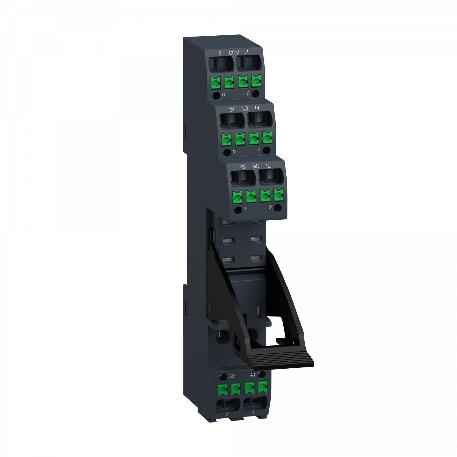 RGZ push-in socket with clamp, separate contact, for RXG2 relays