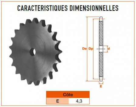 Disque 100 dents pas 12,7 simple * 4,88