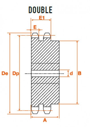 Pignon 10 dents pas 15,8 double