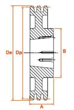 Roue fonte 38 dents 25,4 triple 3535