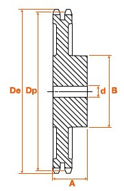 Roue fonte 38 dents pas 9,525 double