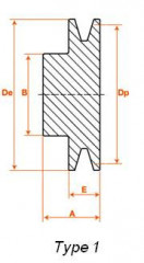 POULIE ALUMINIUM 1 gorge B/SPB/XPB DIAMETRE 50